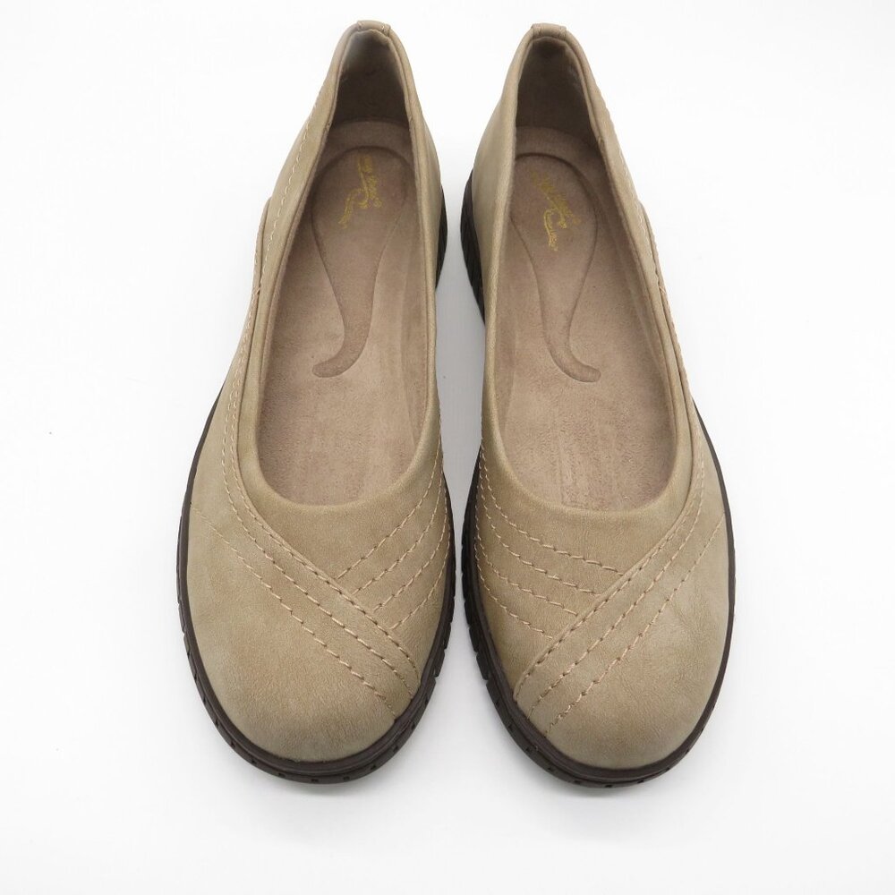 Easy Street Women's Brown Slip-On Flats With Comfort Sole 9.5 NEW